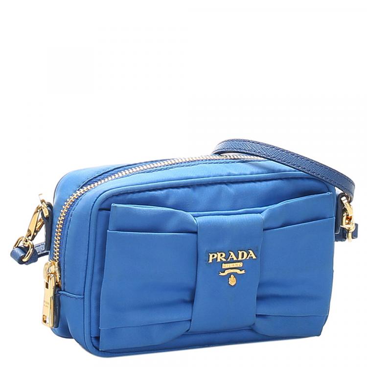 Prada Blue Nylon Fiocco Bow Tessuto Crossbody Bag Prada | TLC