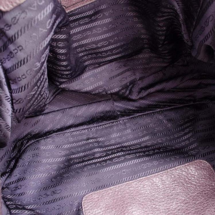 Pre Owned Prada Smoke Ombré Glazed Deerskin Chain Bag