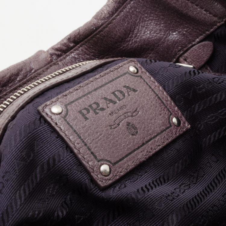 Pre Owned Prada Smoke Ombré Glazed Deerskin Chain Bag