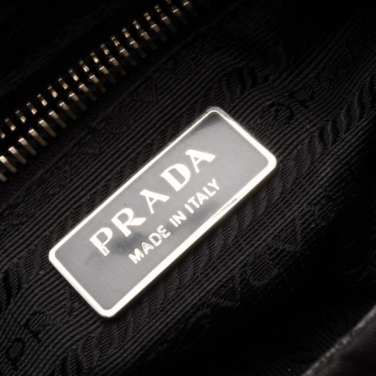 Pre Owned Prada Black Nylon Classic Buckle Hobo Bag