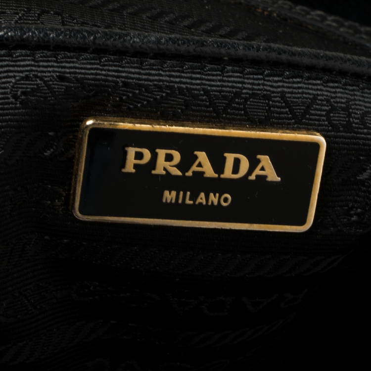 Pre Owned Prada Black Saffiano Lux Leather Medium Galleria Tote