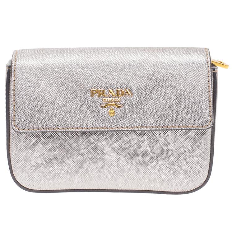 Vintage PRADA Milano Monogram Gold Logo ORANGE Nylon Bow Wristlet Clutch  Evening Bag Purse Handbag