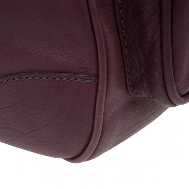 Pre Owned Prada Purple Calfskin Leather Antic Lock Rocket Hobo