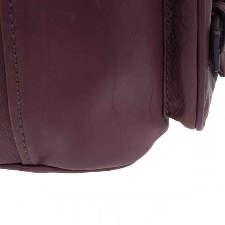 Pre Owned Prada Purple Calfskin Leather Antic Lock Rocket Hobo