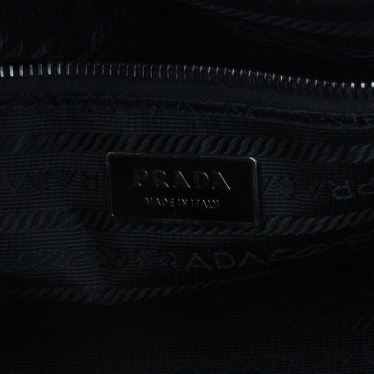 Pre Owned Prada Purple Calfskin Leather Antic Lock Rocket Hobo