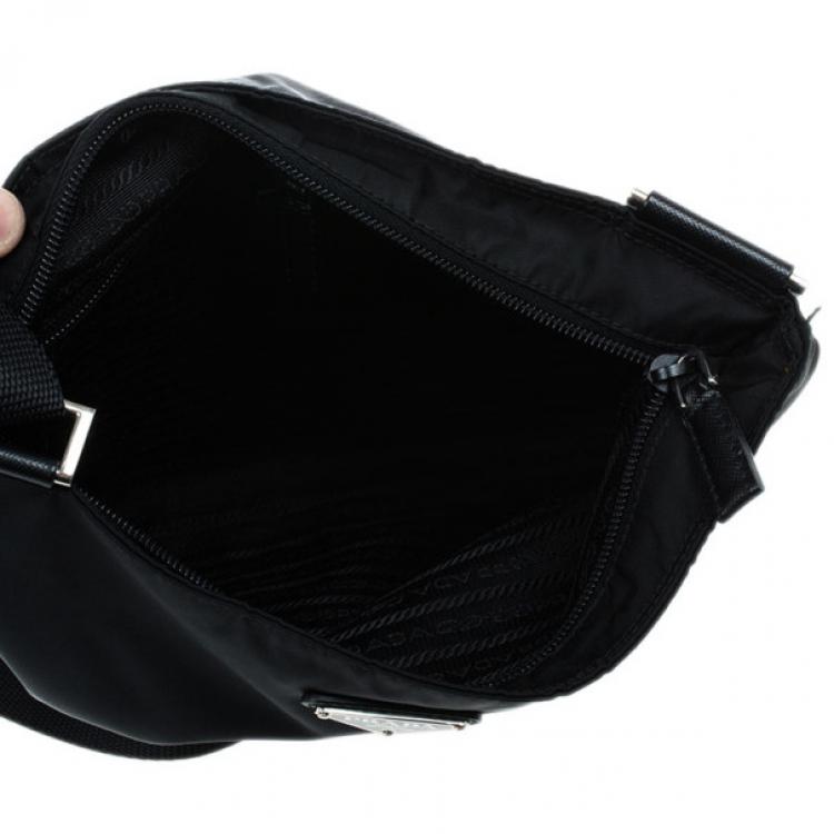 Pre Owned Prada Black Nylon Messenger Bag