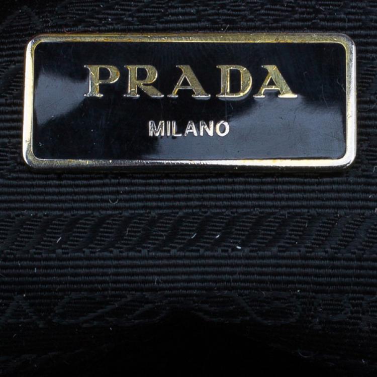 Pre Owned Prada Black Saffiano Small Lux Double Zip Tote