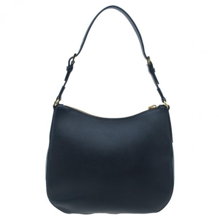 Pre Owned Prada Black Saffiano Cervo Hobo