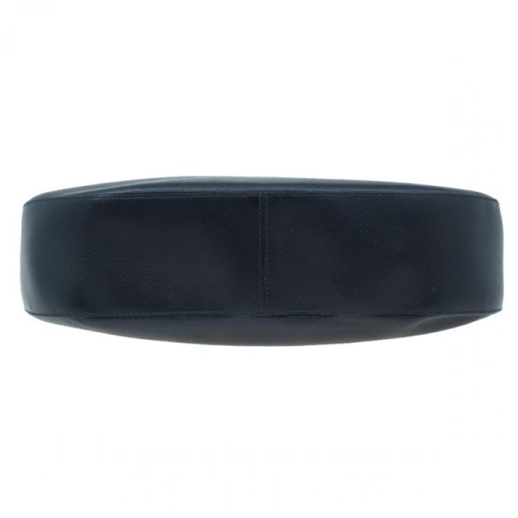 Pre Owned Prada Black Saffiano Cervo Hobo