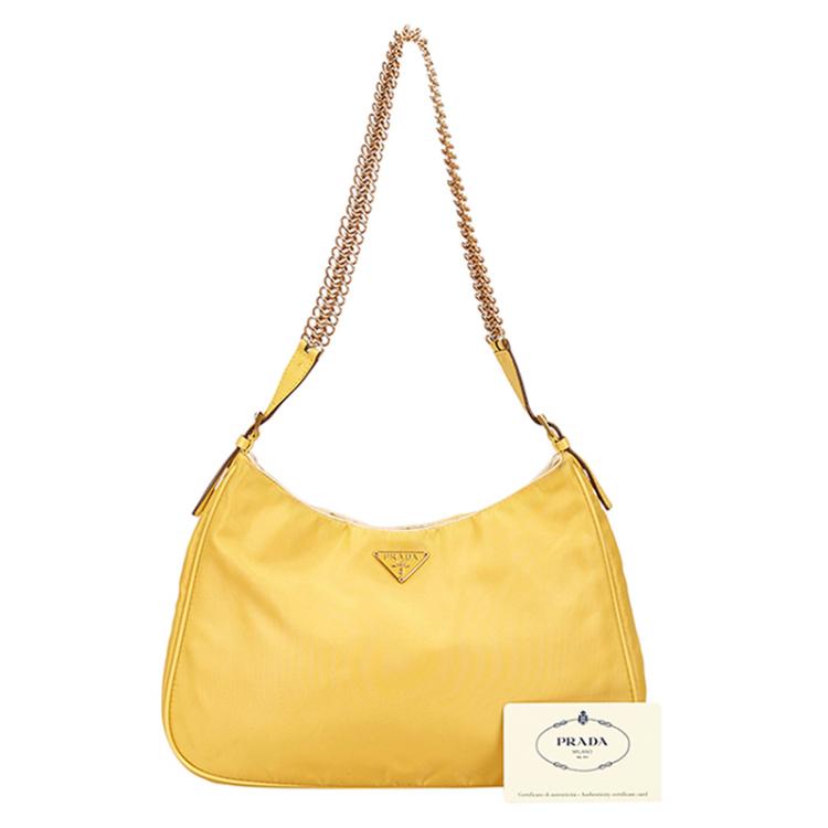 prada yellow nylon bag