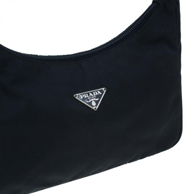prada black nylon mini tessuto shoulder bag