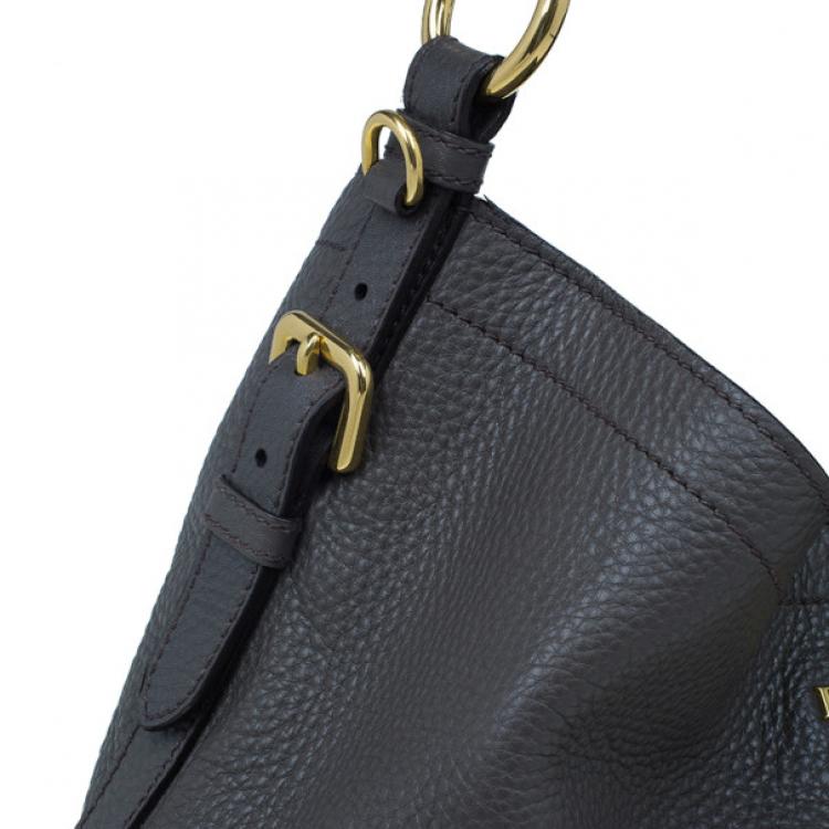 Pre Owned Prada Grey Vitello Daino Snap Hobo