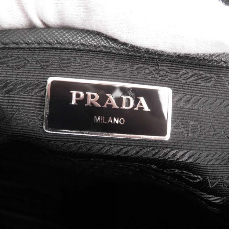 Pre Owned Prada Black Nylon Logo Backpacks