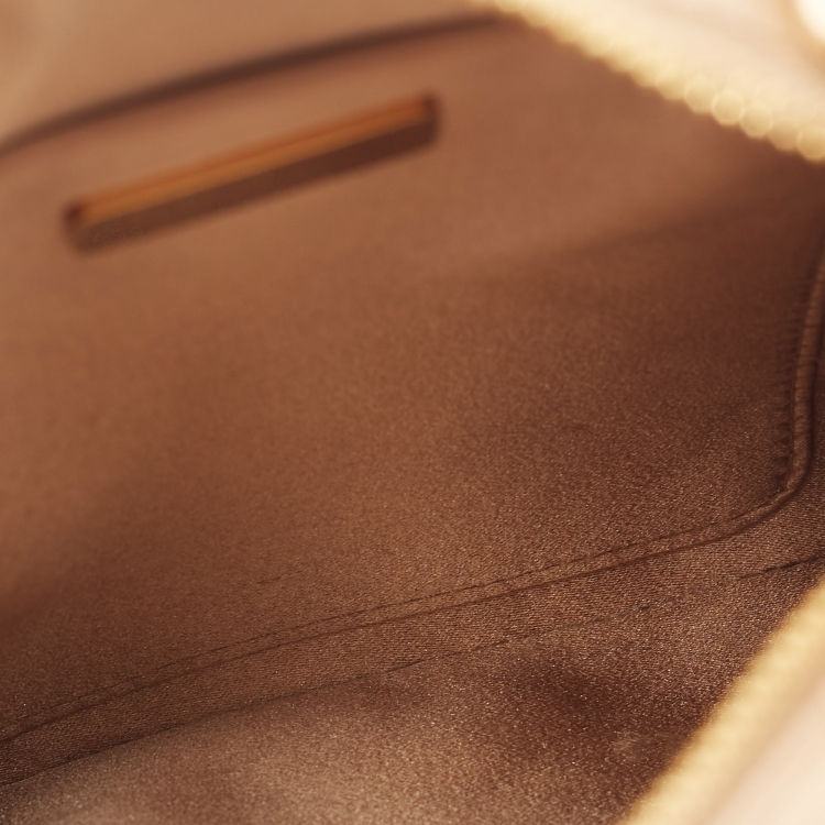 Pre Owned Prada Gold Satin Crystal Embellished Crossbody Bag