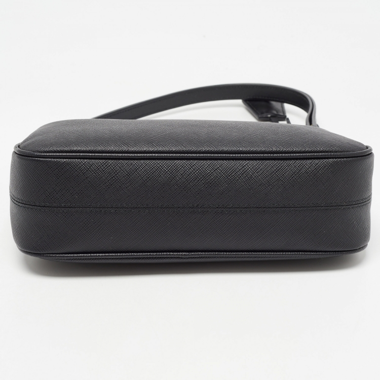 Pre Owned Prada Black Saffiano Leather Mini Bag