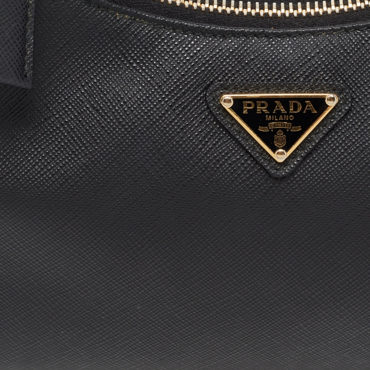 Pre Owned Prada Black Saffiano Leather Mini Bag