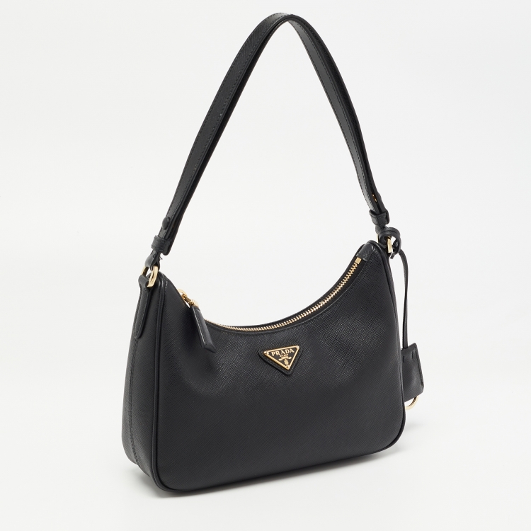 Pre Owned Prada Black Saffiano Leather Mini Bag