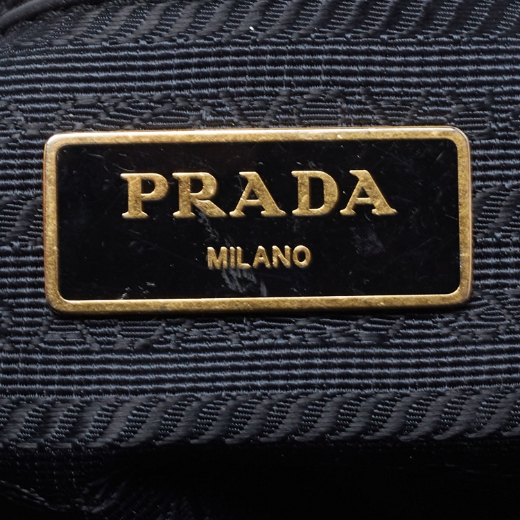 Pre Owned Prada Black Tessuto Nylon Front Pocket Messenger Bag