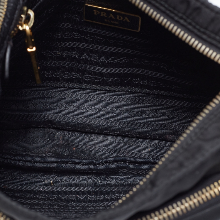 Pre Owned Prada Black Tessuto Nylon Front Pocket Messenger Bag