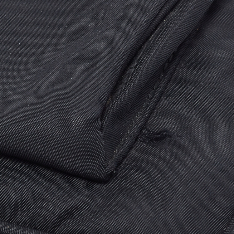 Pre Owned Prada Black Tessuto Nylon Front Pocket Messenger Bag