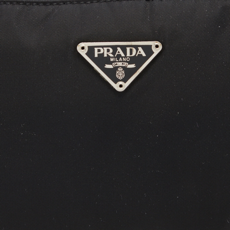 Pre Owned Prada Black Nylon Baguette Bag