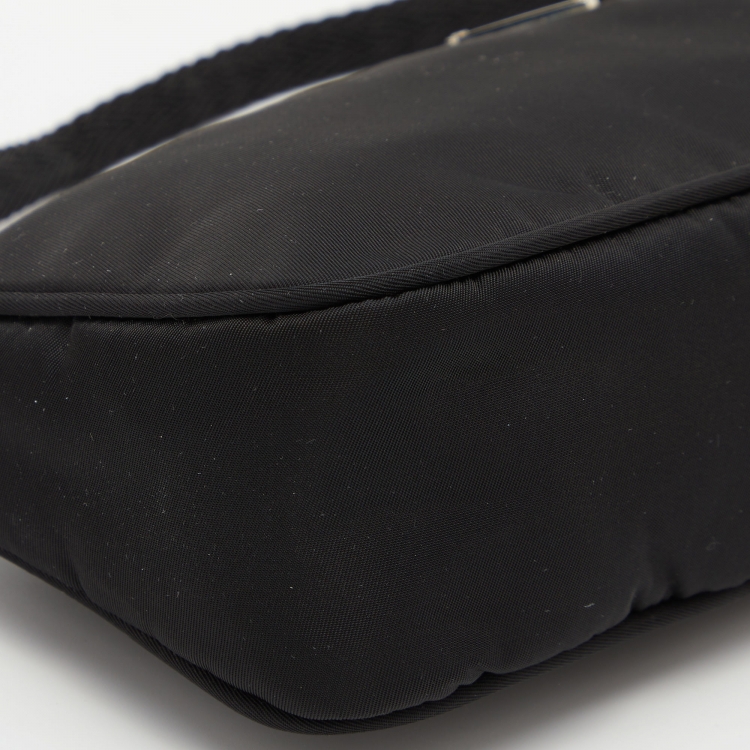 Pre Owned Prada Black Nylon Baguette Bag