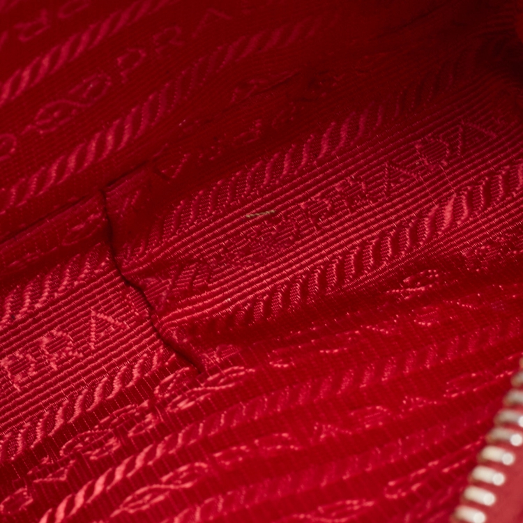 Pre Owned Prada Red Saffiano Lux Leather Mini Camera Crossbody Bag