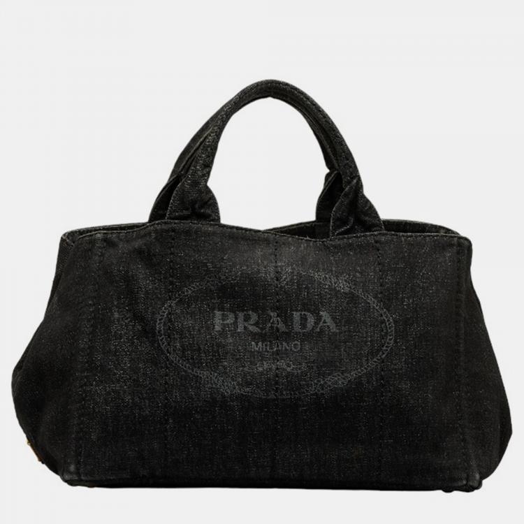 Prada canapa cheap denim bag