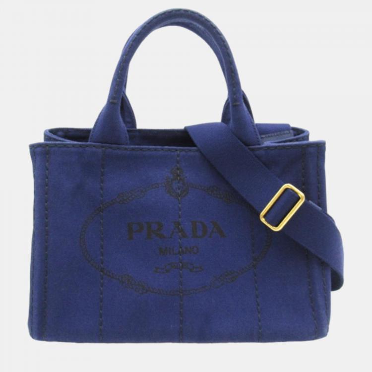 Prada blue tote clearance bag