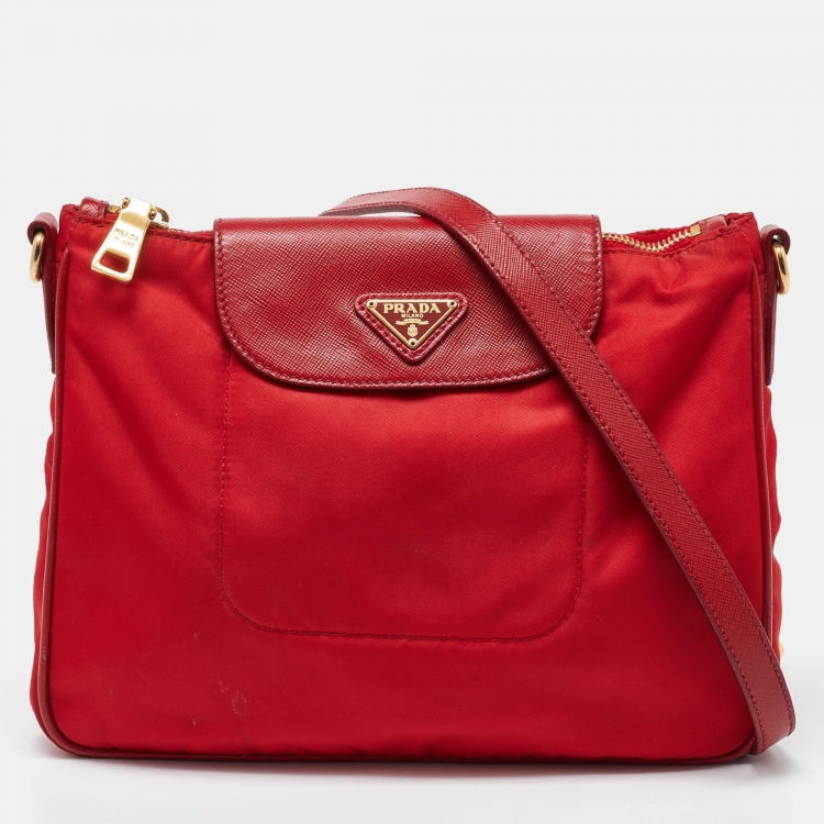 Prada red hotsell nylon bag