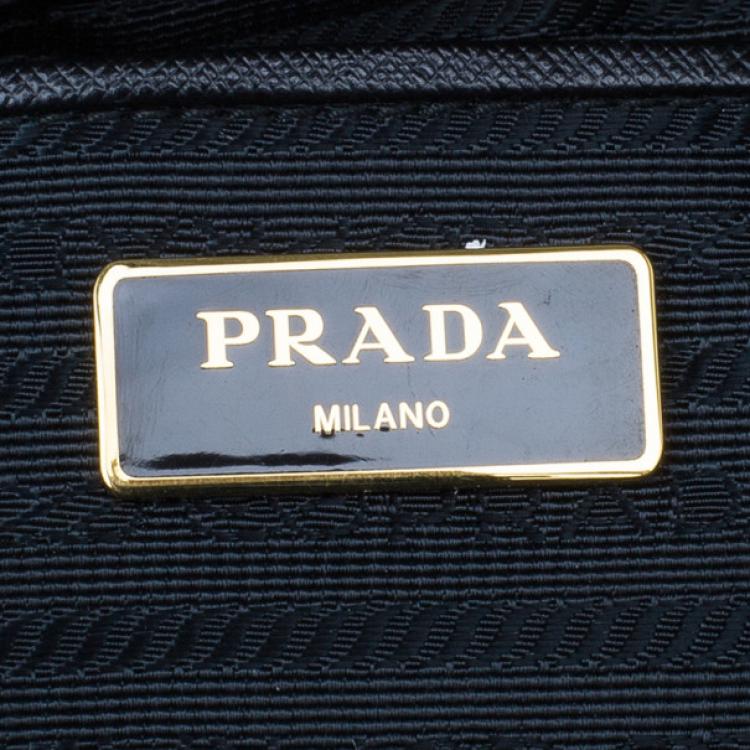Pre Owned Prada Black Saffiano Lux Double-Zip Tote