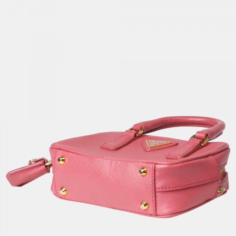 Pre Owned Prada Pink leather mini Saffiano bag