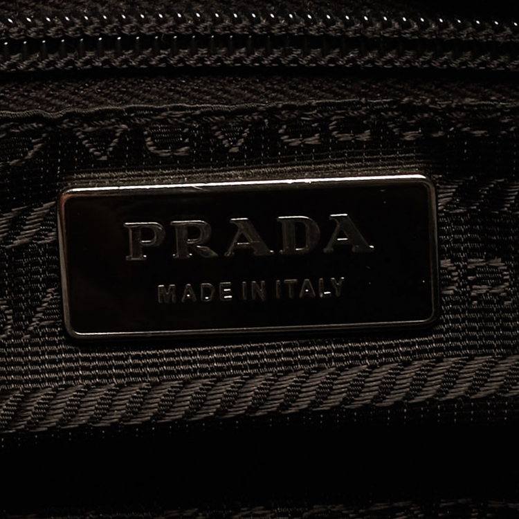 Pre Owned Prada Choco Brown/Yellow Easy Calf Leather Bowler Bag