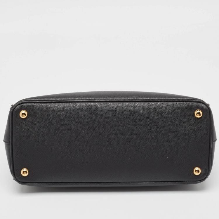 Pre Owned Prada Black Leather Large Galleria Tote