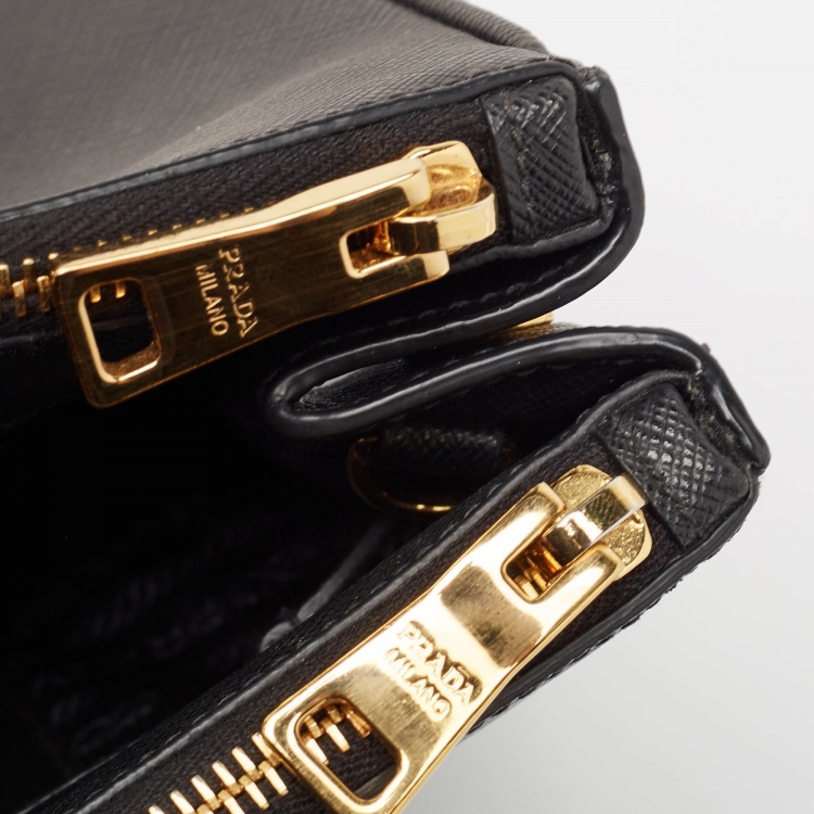 Pre Owned Prada Black Leather Large Galleria Tote