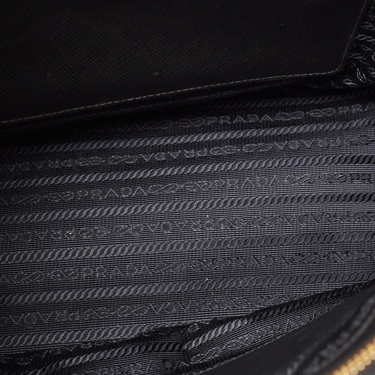 Pre Owned Prada Black Leather Large Galleria Tote