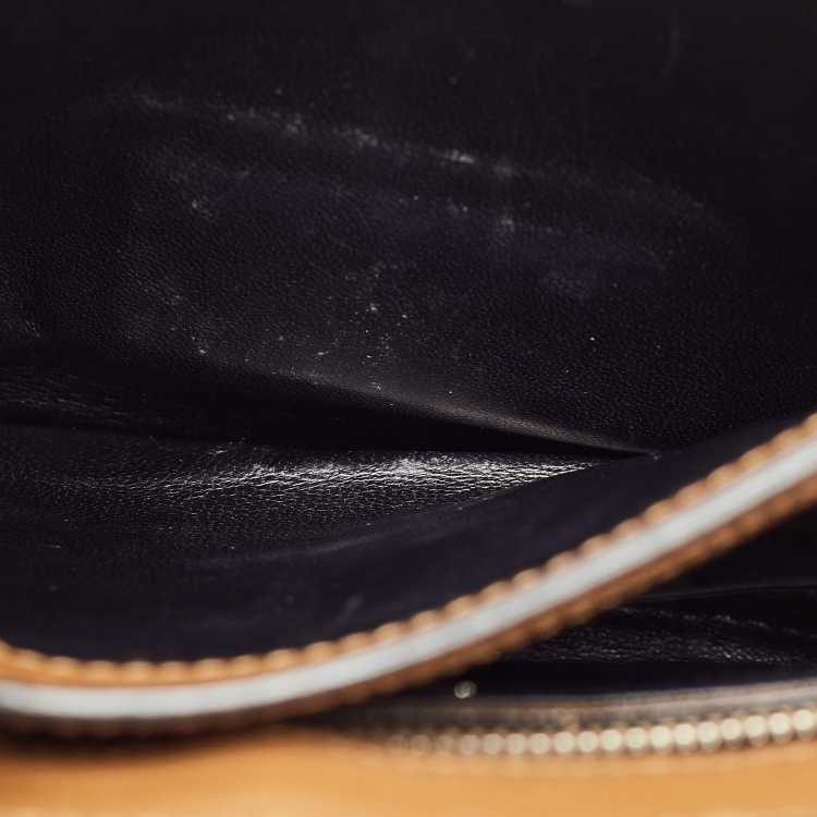 Pre Owned Prada Brown Saffiano Leather Sound Top Handle Bag