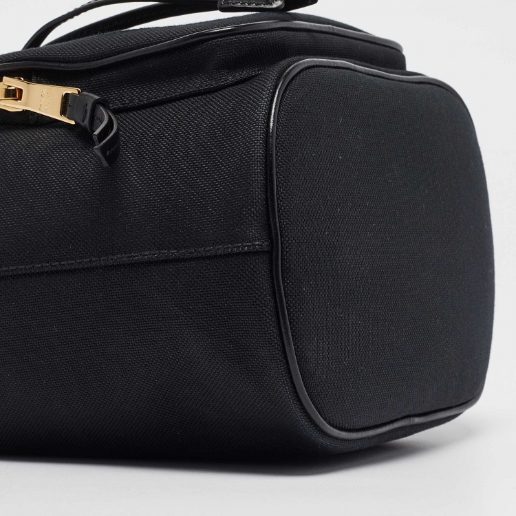 Pre Owned Prada Black Canvas Drawstring Bucket Bag