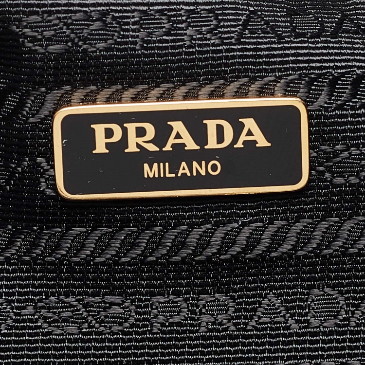 Pre Owned Prada Black Canvas Drawstring Bucket Bag