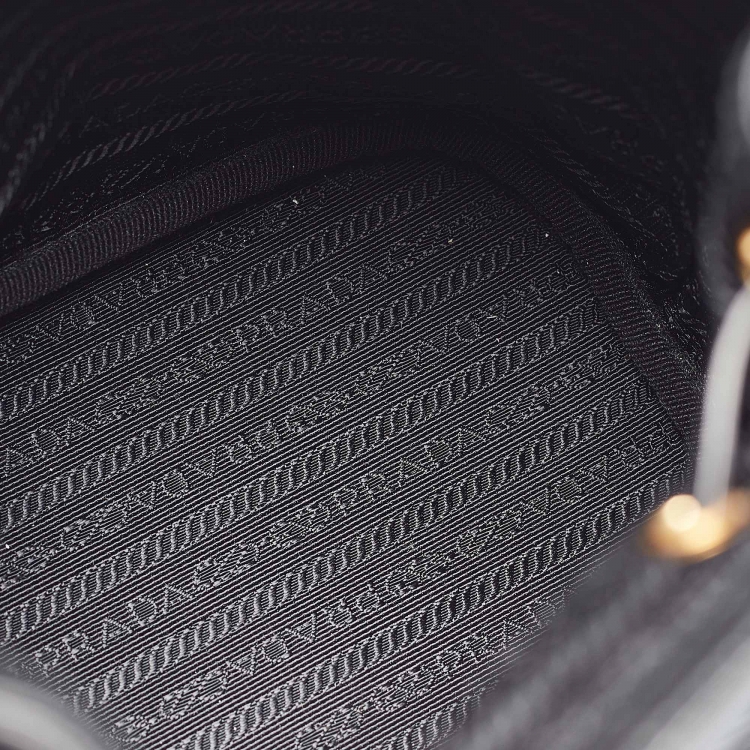 Pre Owned Prada Black Canvas Drawstring Bucket Bag
