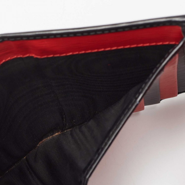 Pre Owned Prada Black Vittello Move Leather Trifold Wallet