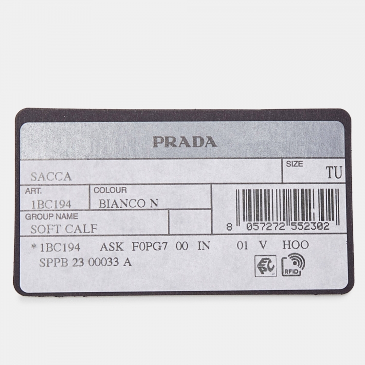 Pre Owned Prada Off White Leather Arqué Hobo