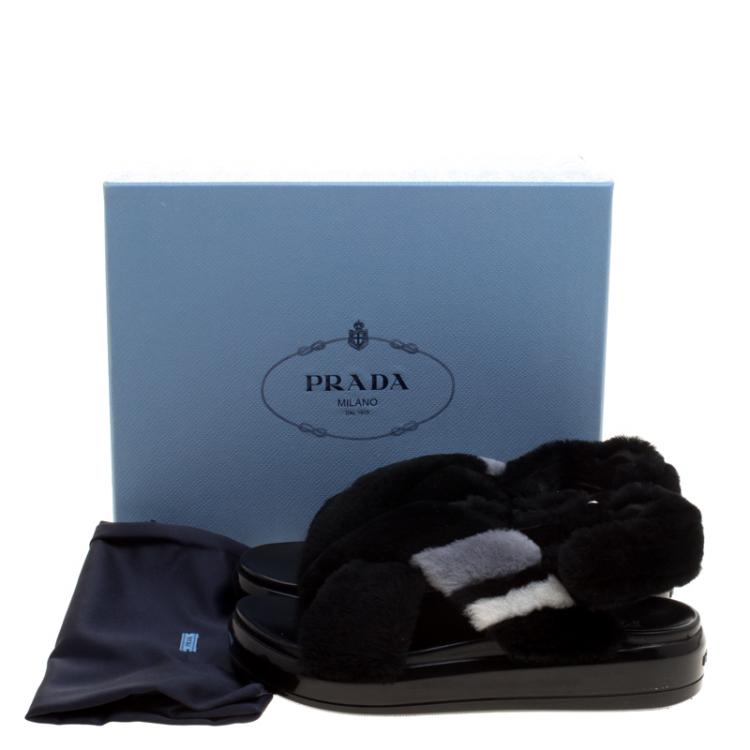 prada fur sandals