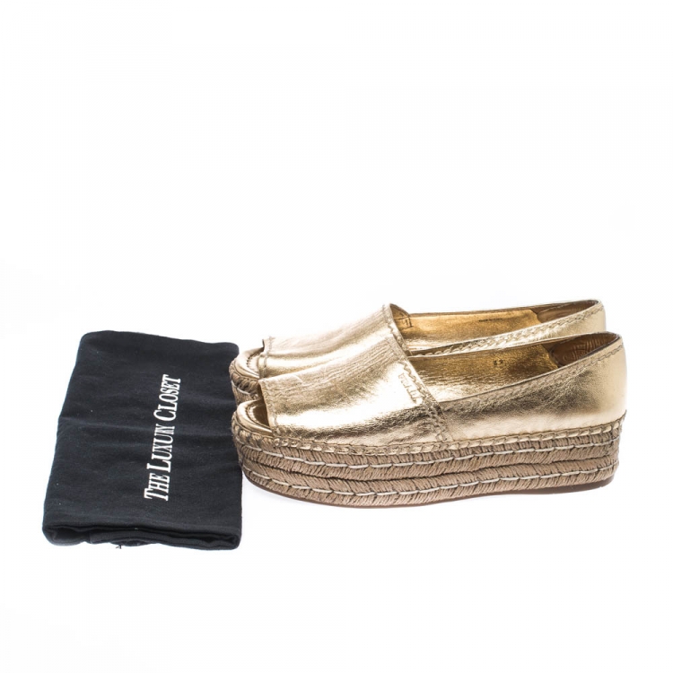 prada peep toe platform espadrille