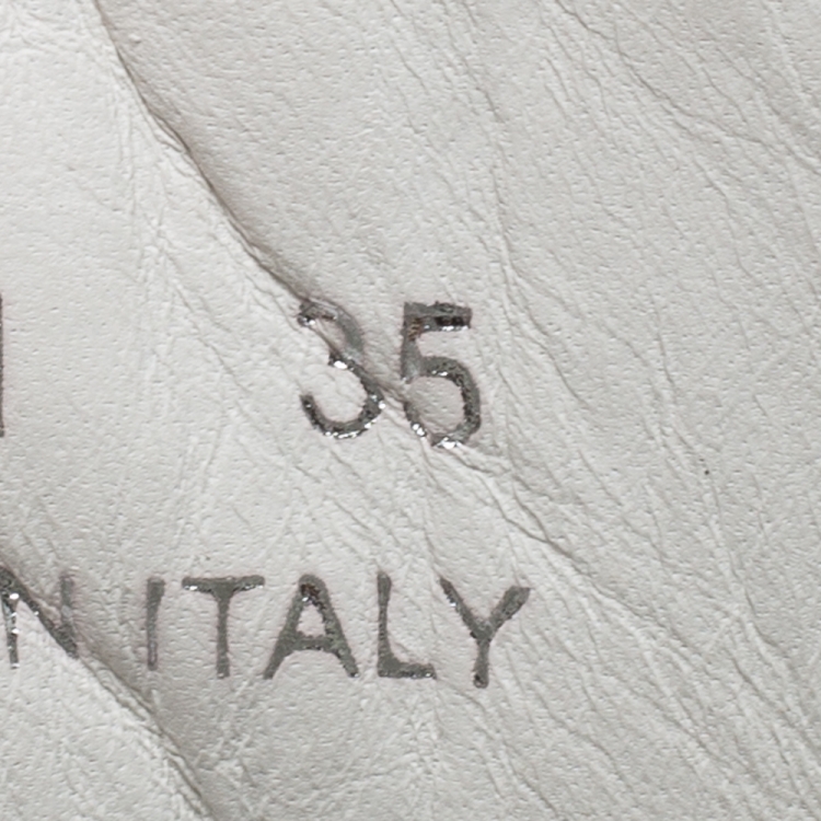 Pre Owned Prada White Leather Logo Sneakers Size 35
