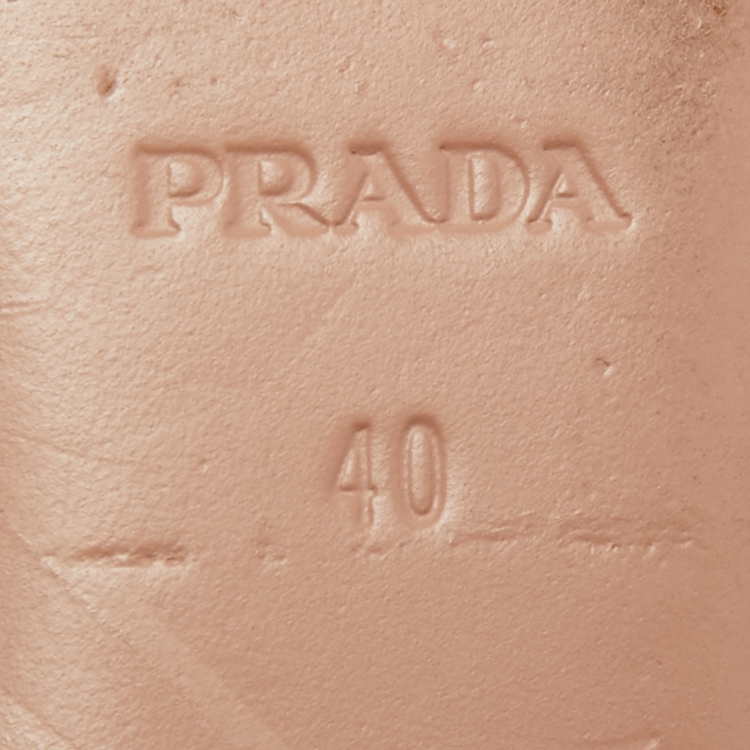 Pre Owned Prada Beige Patent Leather Ballet Flats Size 40