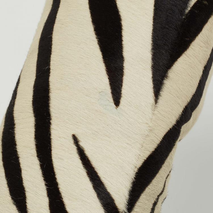 Pre Owned Prada Black/White Calf hair Zebra Printed Knee Length Boots Size 41