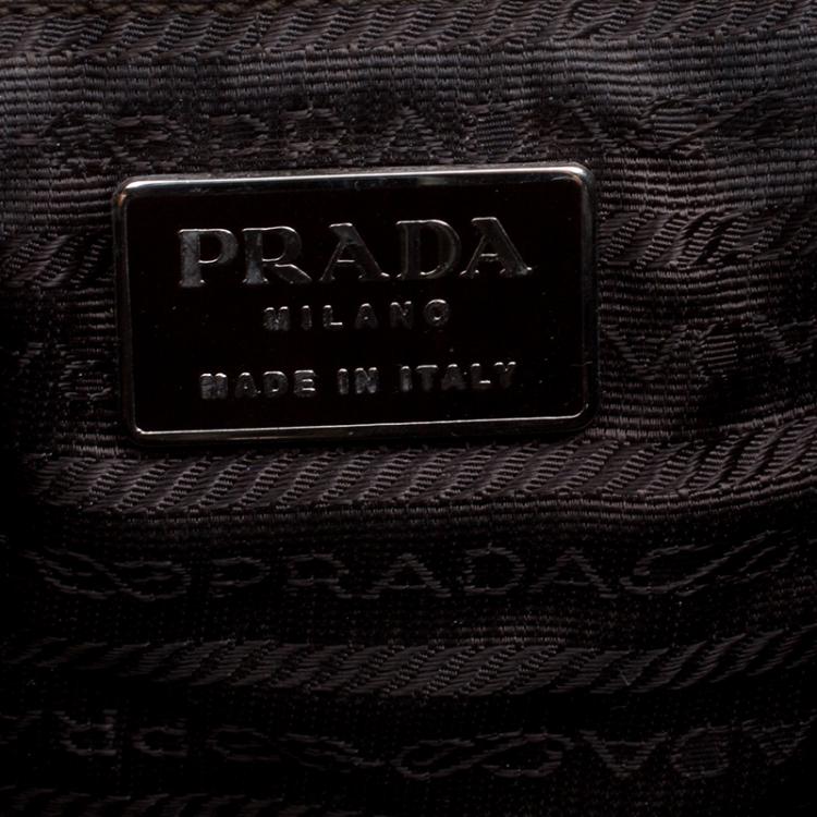 Pre Owned Prada Khaki Nylon Drawstring Backpack