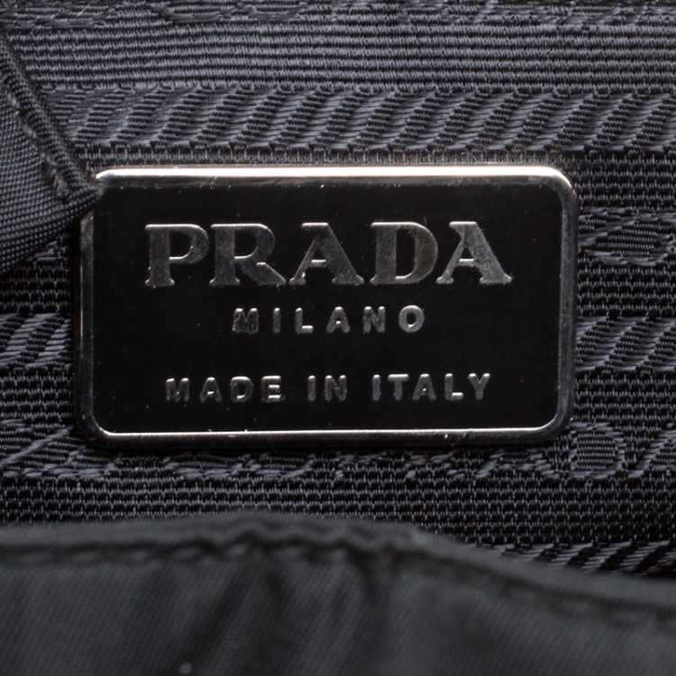 Pre Owned Prada Black Nylon Drawstring Backpack
