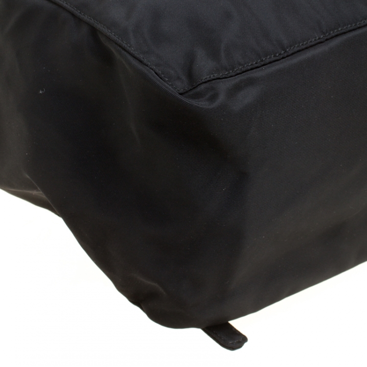 Pre Owned Prada Black Nylon Drawstring Backpack